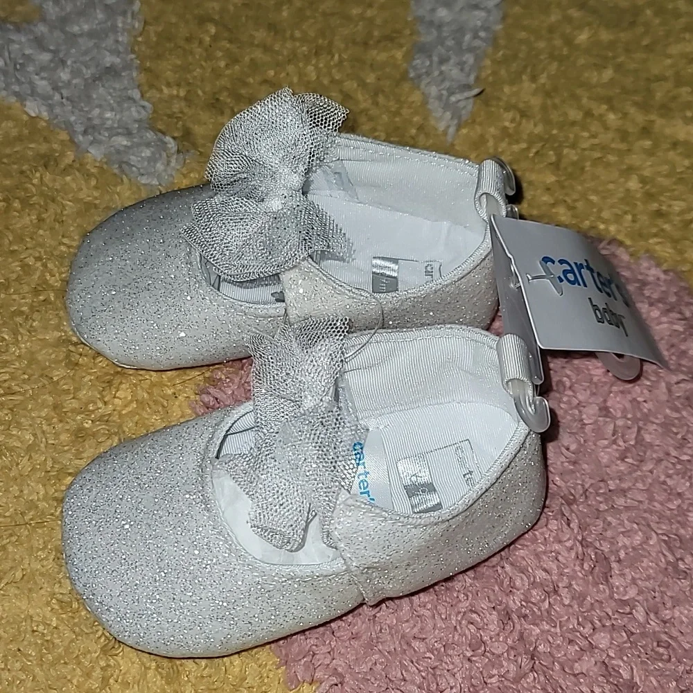 Carters Baby shoes sparkle bow glitter new